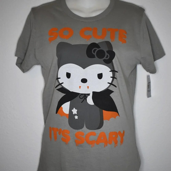Hello Kitty Vintage Doe Graphic Tee Sz M Y2K Goth Vampire Ghoul Gorecore Sanrio - Picture 2 of 12